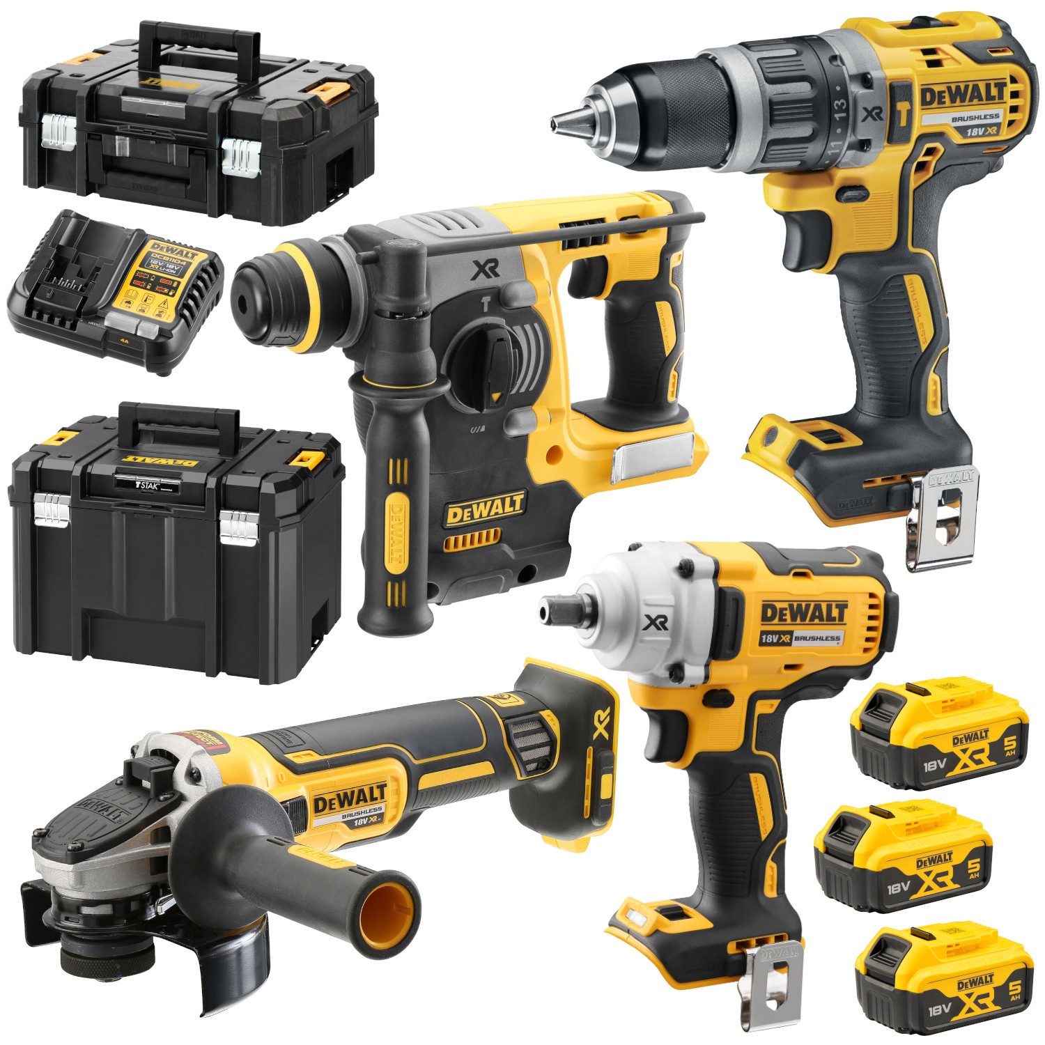 Zestaw elektronarzędzi COMBO 3x 5Ah 2x TSTAK DEWALT DCK428P3T