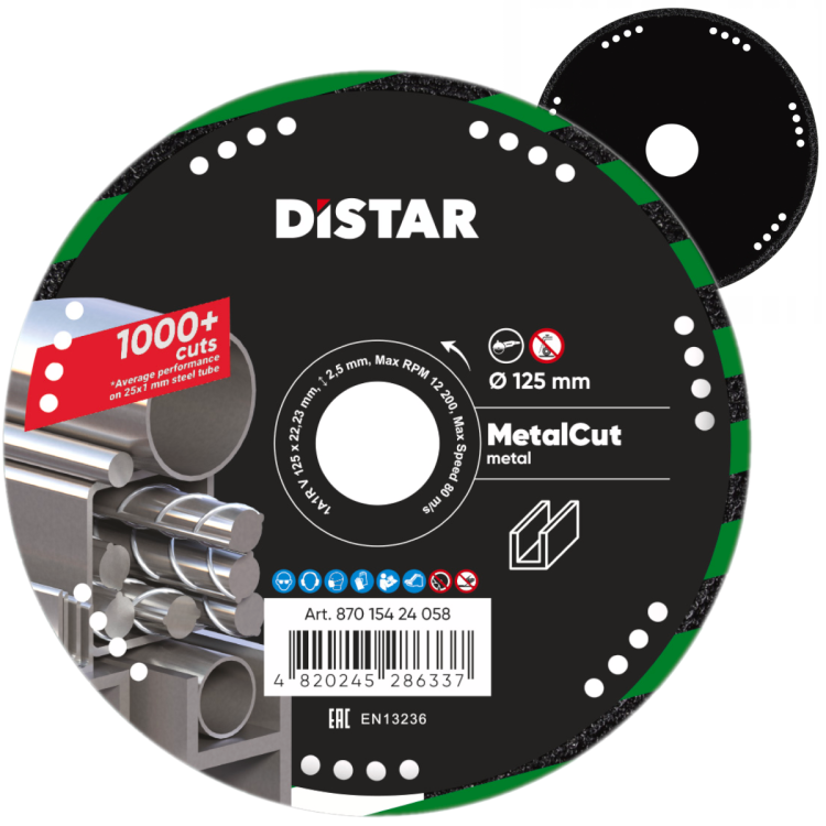 Tarcza diamentowa do cięcia metalu 125mm 1A1R Metal-Cut Distar 87015424058