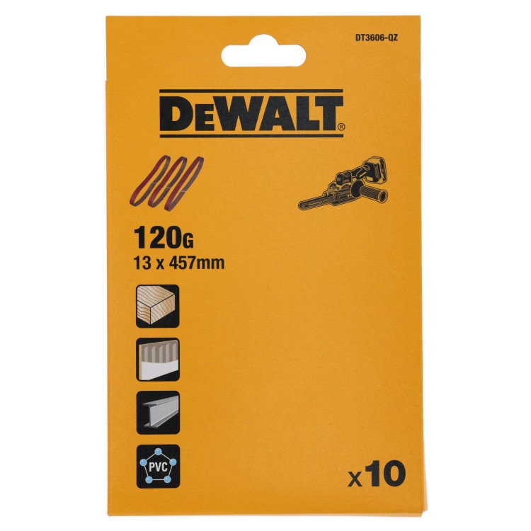 Taśma ścierna P120 13x457mm 10szt. do pilnika DCM200 DEWALT DT3606