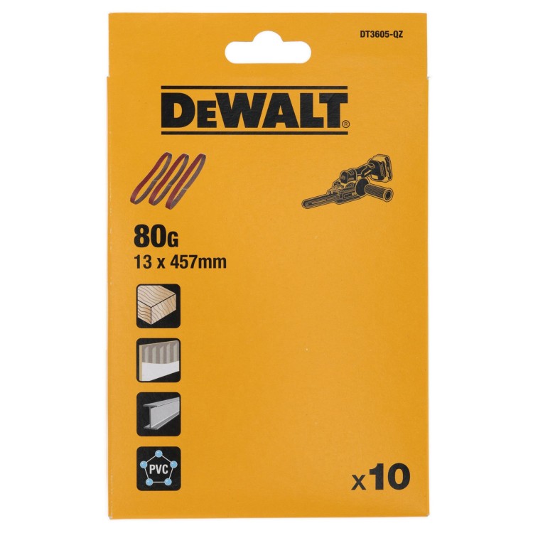 Taśma ścierna P80 13x457mm 10szt. do pilnika DCM200 DEWALT DT3605
