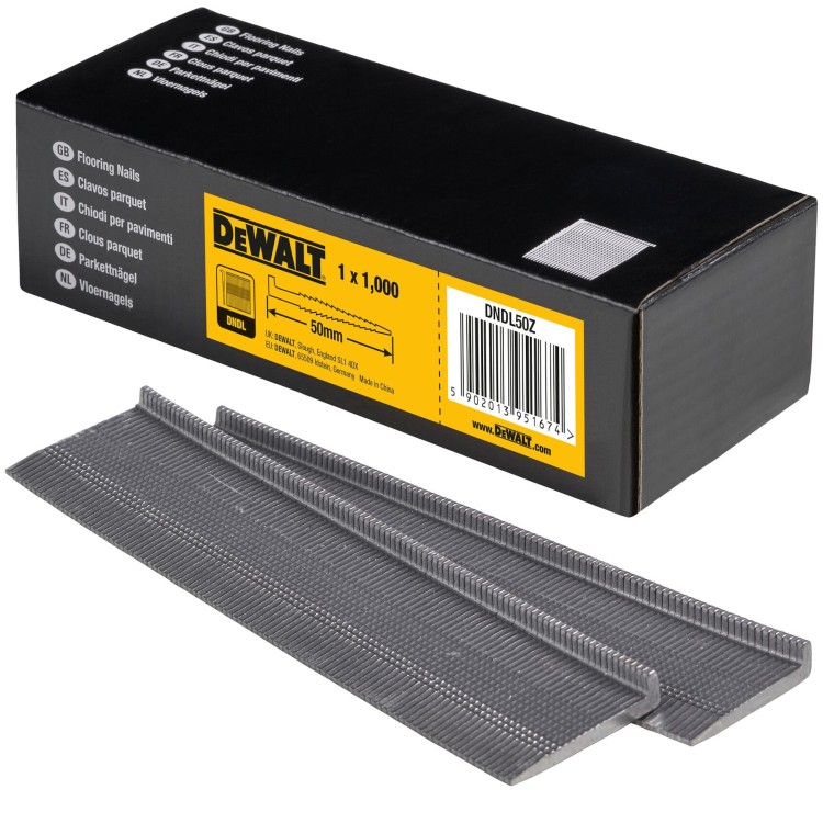 Gwoździe do parkietu podłogi "L" 50mm do DMF1550 1000szt DEWALT DNDL50Z