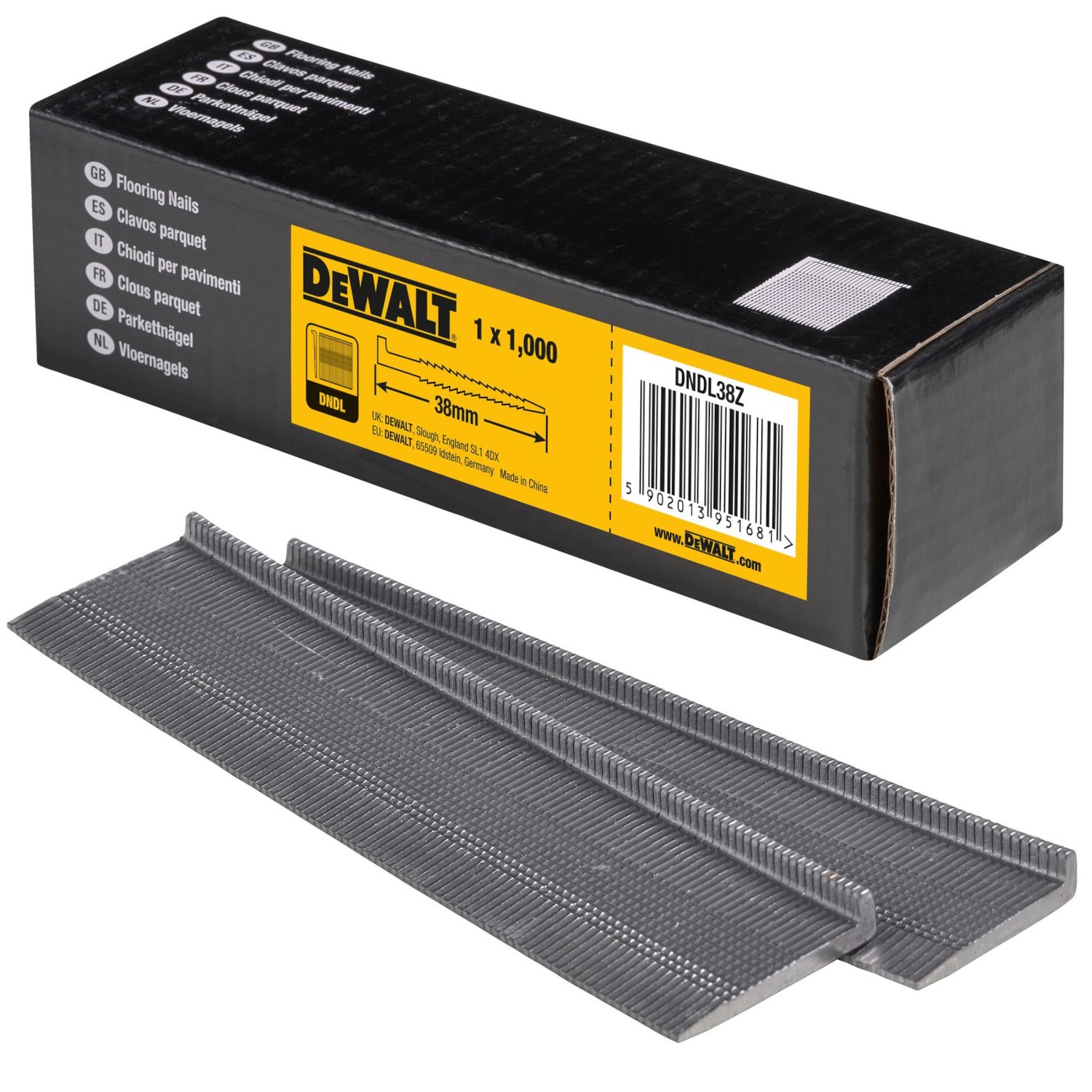 Gwoździe do parkietu podłogi "L" 38mm do DMF1550 1000szt DEWALT DNDL38Z