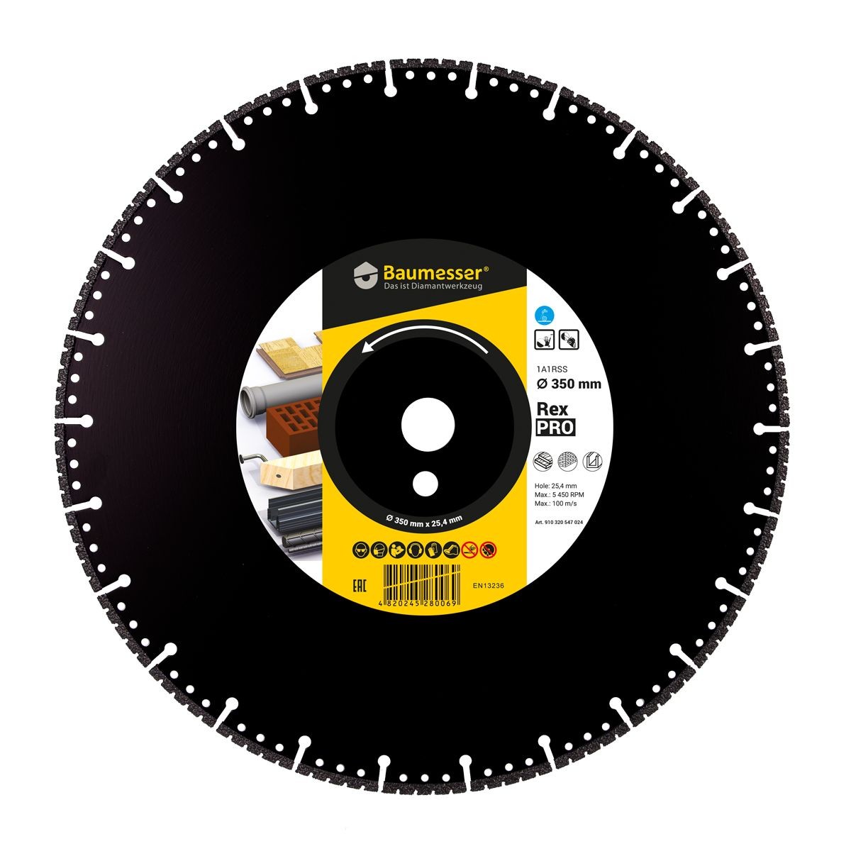 Tarcza diamentowa do cegły betonu metalu drewna plastiku 350mm Baumesser