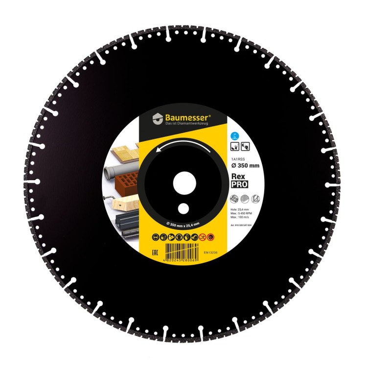 Tarcza diamentowa do cegły betonu metalu drewna plastiku 350mm Baumesser