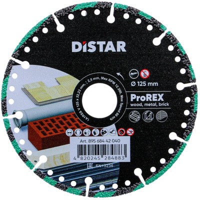 Tarcza diamentowa do cegły betonu metalu drewna plastiku 125mm Rex DISTAR