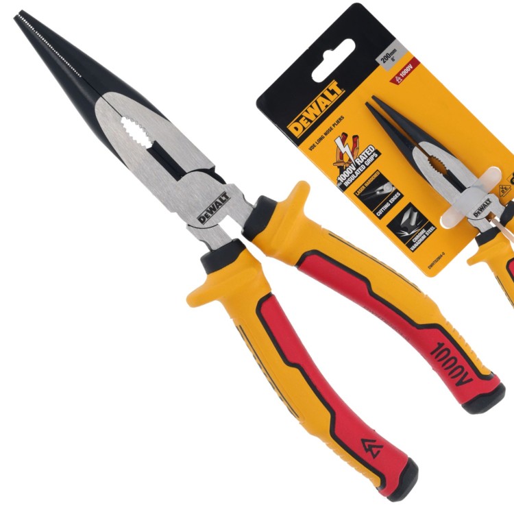 Szczypce uniwersalne wydłużone w izolacji VDE 200mm DEWALT DWHT82804