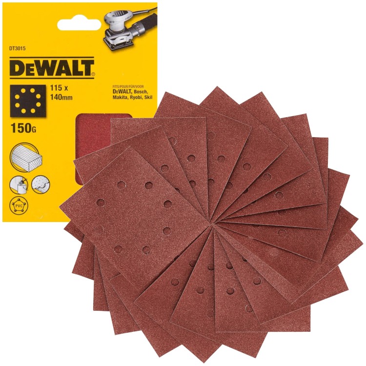 DeWALT DT3015 Papier ścierny na rzep 115 x 140 mm gr. 150 - 25 szt.