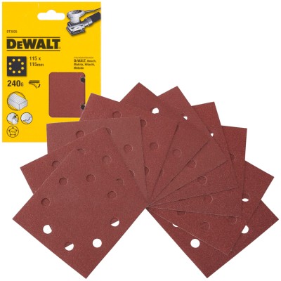 DeWALT DT3025 Papier ścierny na rzep - Klettfix 115 x 115mm gr. 240 - 10szt
