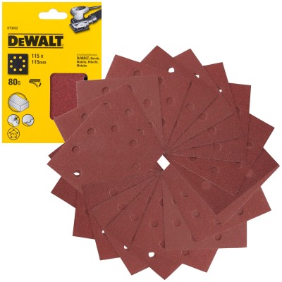 DeWALT DT3032 Papier ścierny na rzep - Klettfix 115 x 115mm gr. 80 - 25szt.
