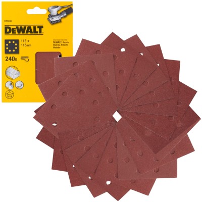 DeWALT DT3035 Papier ścierny na rzep - Klettfix 115 x 115mm gr. 240 - 25szt