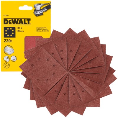 DeWALT DT3017 Papier ścierny na rzep 115 x 140 mm gr. 220 - 25 szt.