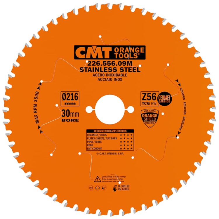 Piła do cięcia stali nierdzewnej 216 x 30mm 56z CMT 226.556.09M