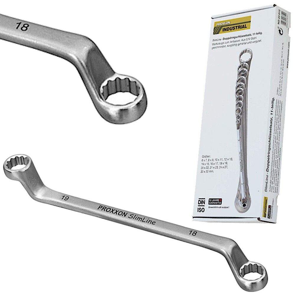 PROXXON 23812 Zestaw kluczy oczkowo giętych 11szt.