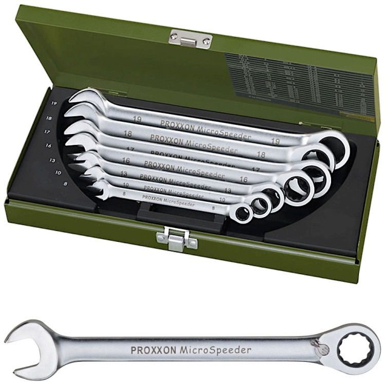 PROXXON 23275 Zestaw kluczy płasko oczkowych 8-19mm MICROSPEEDER 7szt.