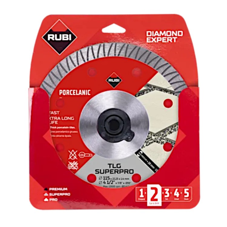 Tarcza diamentowa 115mm do ceramiki TLG 115 EXT SUPERPRO RUBI 41900