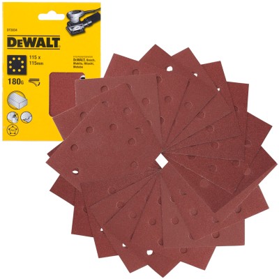 DeWALT DT3034 Papier ścierny na rzep 115 x 115mm gr. 180 - 25szt.
