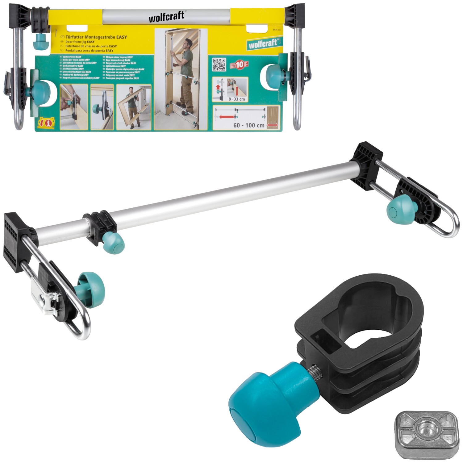 WOLFCRAFT Rozpierak do montażu ościeżnic +obejma rurowa do ścisku 3675/3676