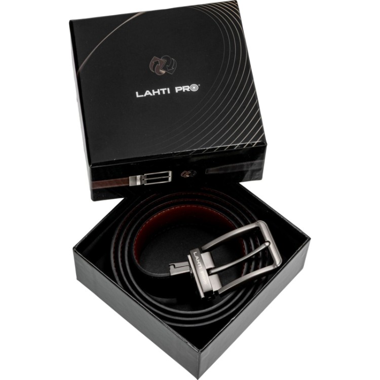 Pasek męski dwustronny Lahti Pro zapinany metalową klamrą skracany