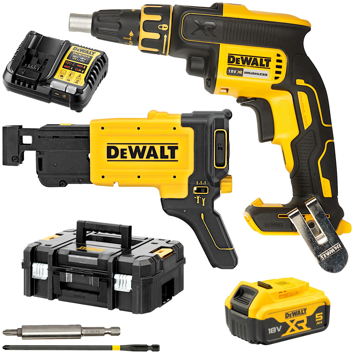 Wkrętarka do płyt gipsowych 18V magazynek DCF6202 5Ah TSTAK DeWALT DCF620P1K