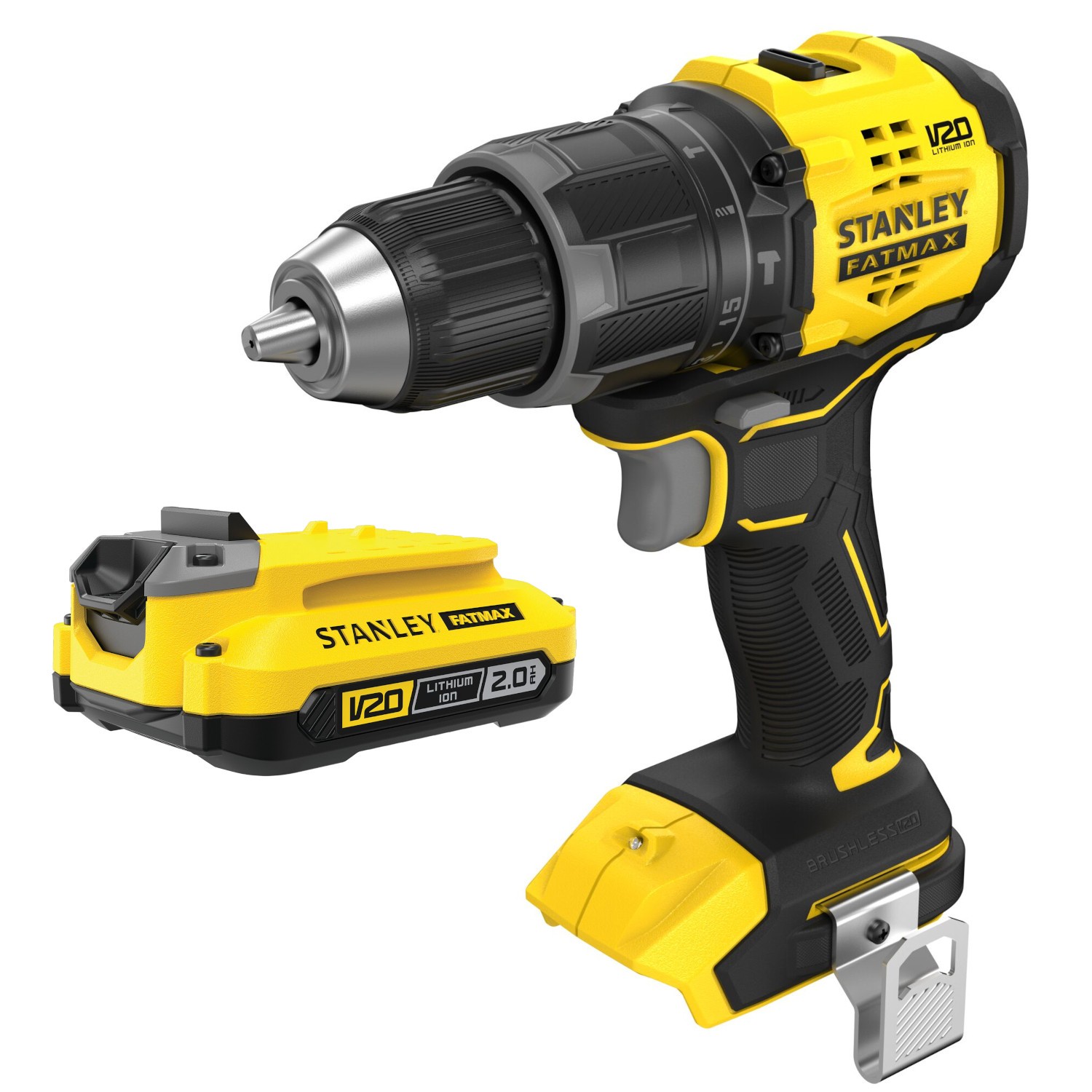 Wiertarko-wkrętarka 18V V20 udarowa 60Nm body Stanley SFMCD716B aku 2Ah