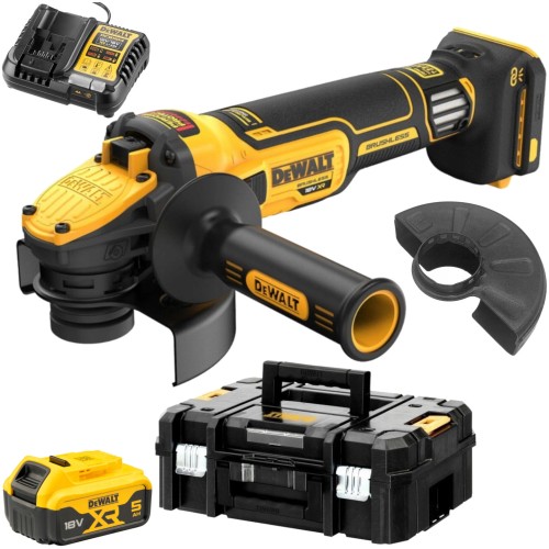 Szlifierka kątowa DeWALT DCG409VSNT 125mm 18V + Walizka TSTAK + aku 5Ah + Ładowarka
