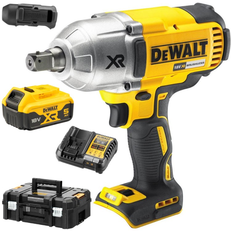 Klucz udarowy 18V 1/2" BL DeWALT DCF899 + TSTAK + 1x5,0Ah + Osłona