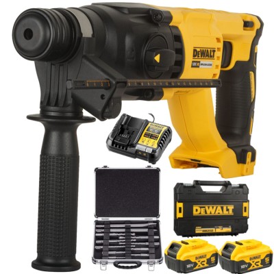 DEWALT DCH133 Młotowiertarka akumulatorowa SDS 18V 2,6J walizka + 2x akumulator 5.0Ah + ładowarka + dłuta wiertła 11el