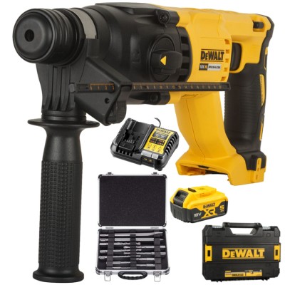 DEWALT DCH133 Młotowiertarka akumulatorowa SDS 18V 2,6J walizka + akumulator 5.0Ah + ładowarka + dłuta wiertła 11el