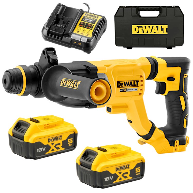 DEWALT DCH263P2 Młotowiertarka SDS-PLUS 18V 3.0J + 2x5.0Ah + Ład. walizka