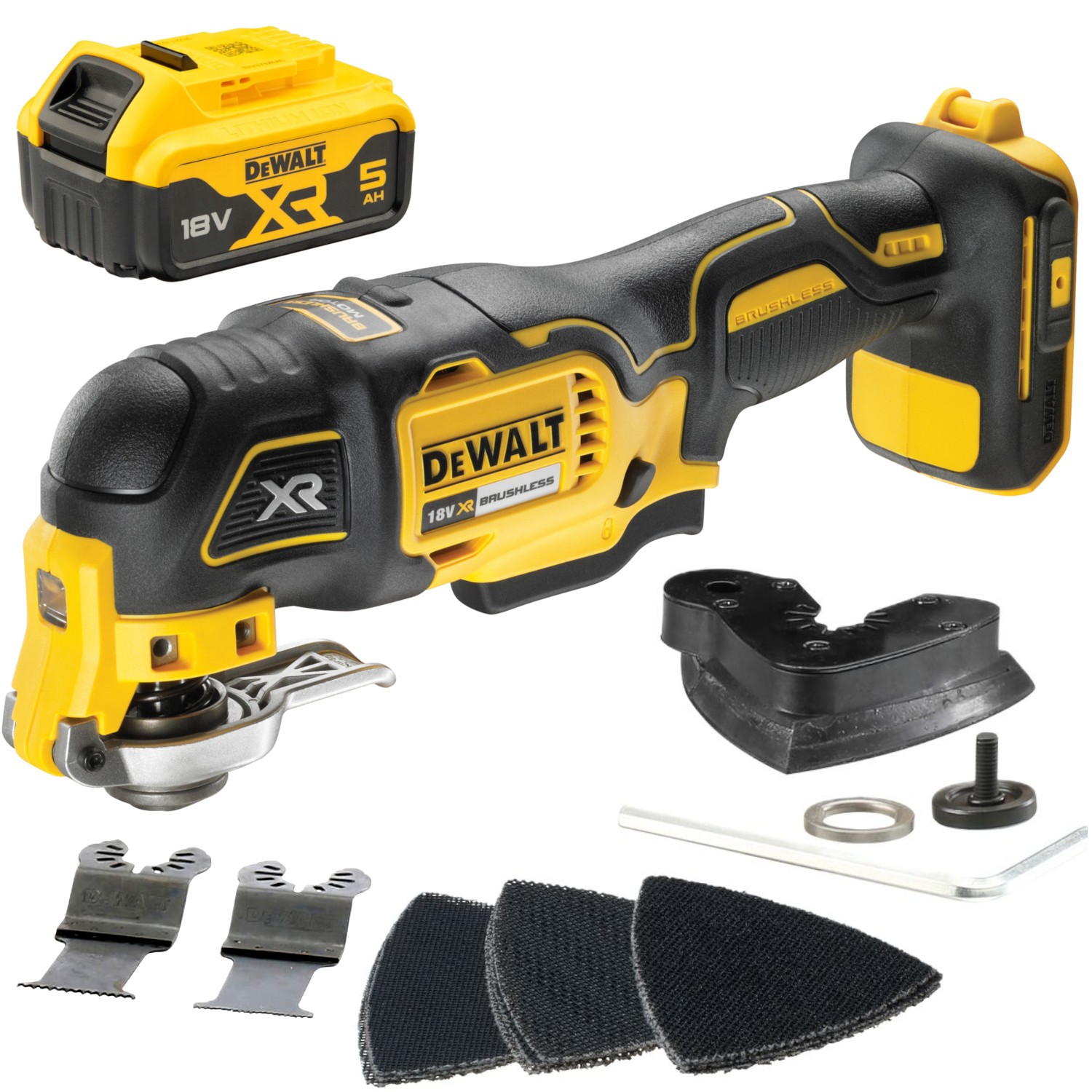 Narzędzie wielofunkcyjne szlifierka 18V akcesoria DEWALT DCS355N + aku 5Ah