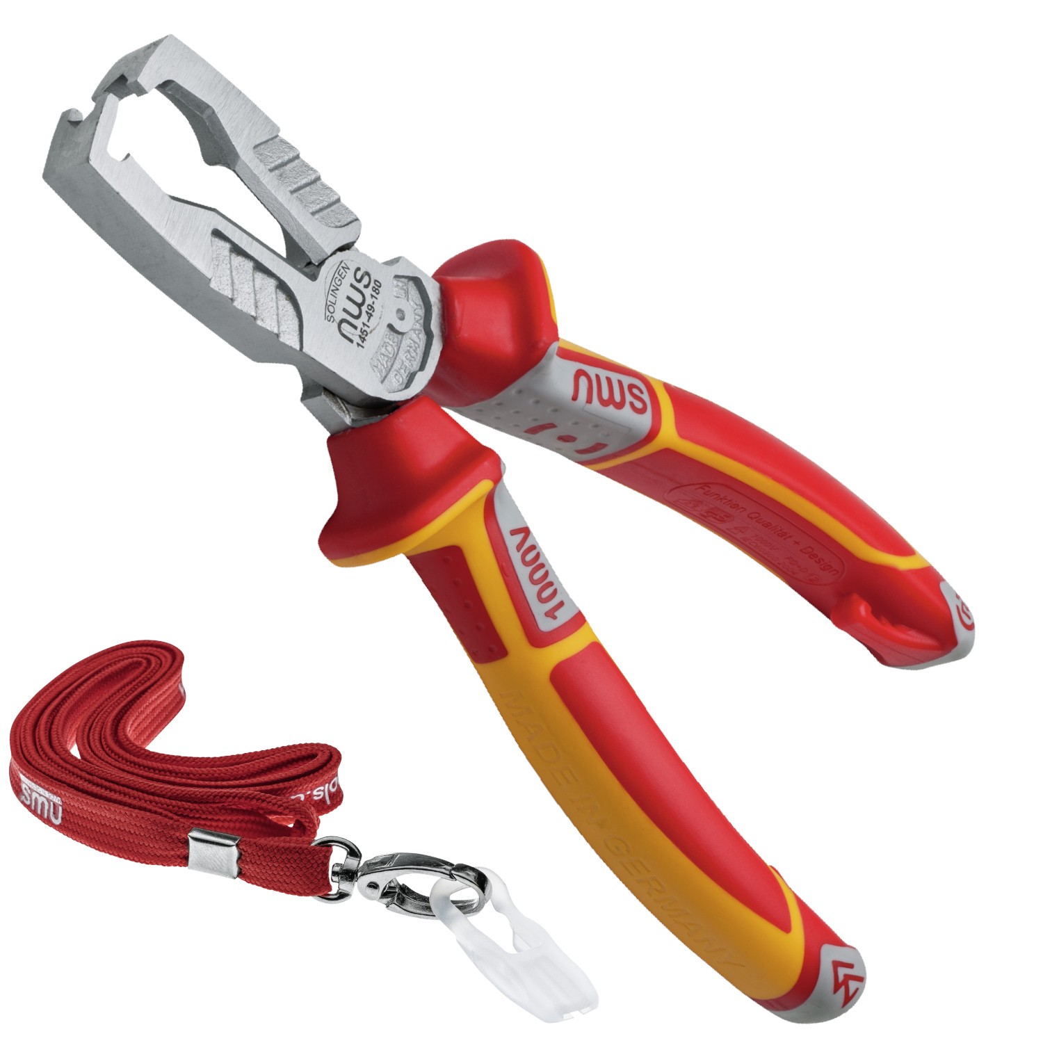 Wielofunkcyjne szczypce do ściągania izolacji MultiCutter VDE 180mm NWS + smycz