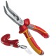 Szczypce tnące półokrągłe 45° wygięte telefoniczne VDE 205mm NWS + smycz
