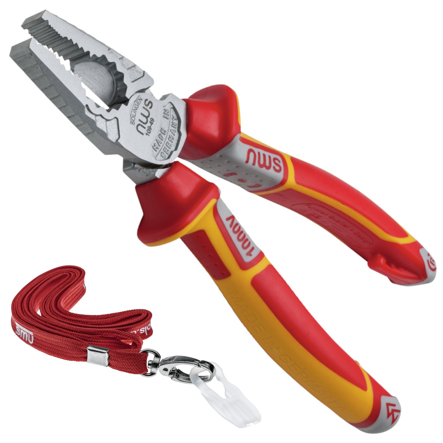 Szczypce uniwersalne o zwiększonym przełożeniu CombiMax VDE 165mm NWS + smycz