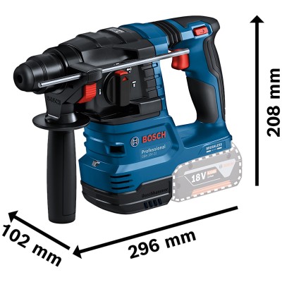 BOSCH GBH 18V-22 Młotowiertarka akumulatorowa wymiary