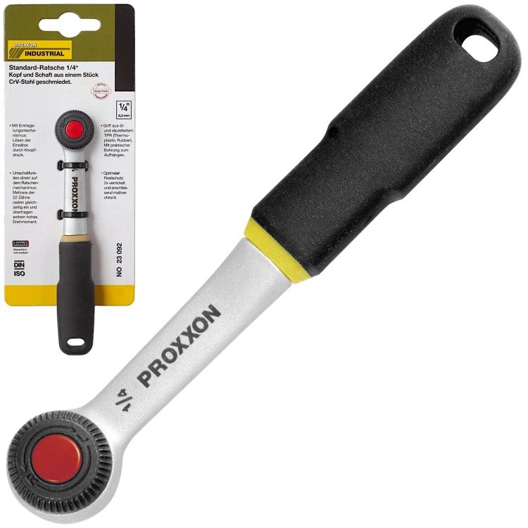 PROXXON 23092 Klucz z grzechotka standardowa 1/4'' do nasadek