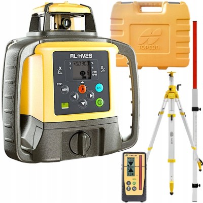 Niwelator laserowy 800m Topcon RL-HV2S + czujnik + statyw 3.2m + łata 2.4m