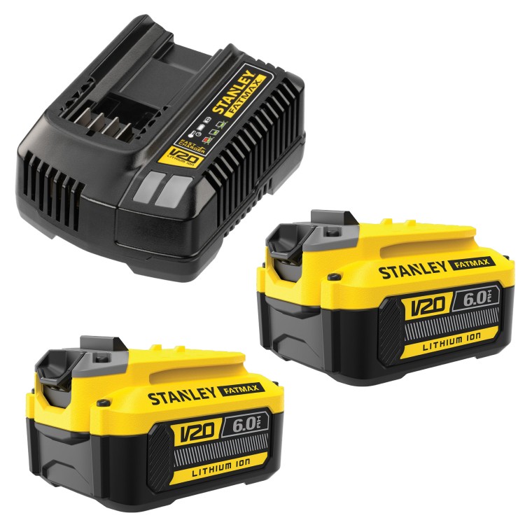 Szybka ładowarka 18V 4A V20 STANLEY SFMCB14 + 2x Akumulator 6Ah SFMCB206
