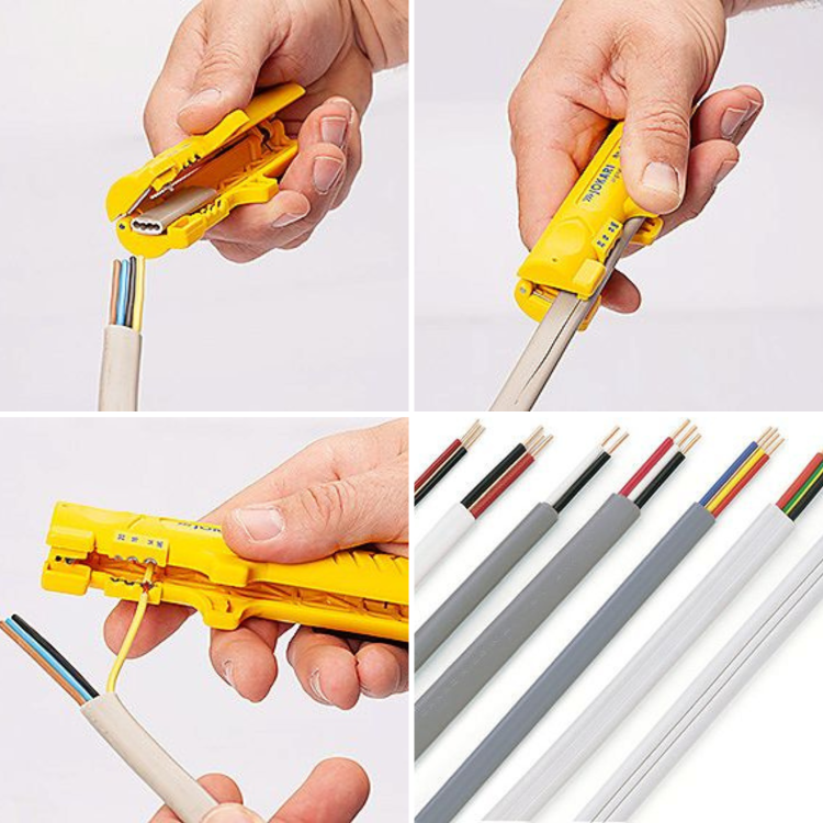 Ściągacz izolacji do kabli 0,8mm² - 2,5mm² Flat Cable 14 Jokari 30140