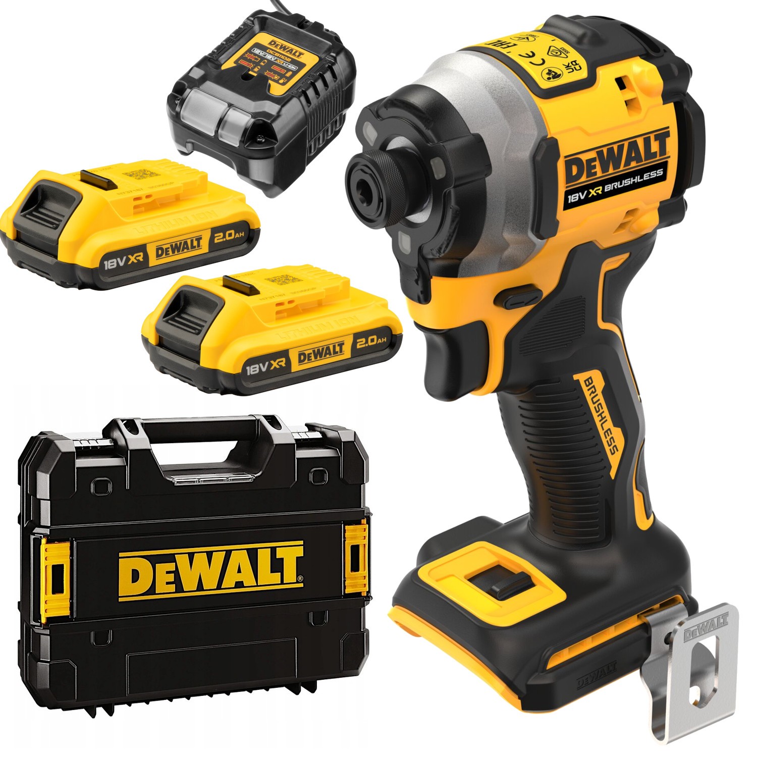 Zakrętarka udarowa 1/4" 18V 2x2Ah ład walizka DEWALT DCF850D2T