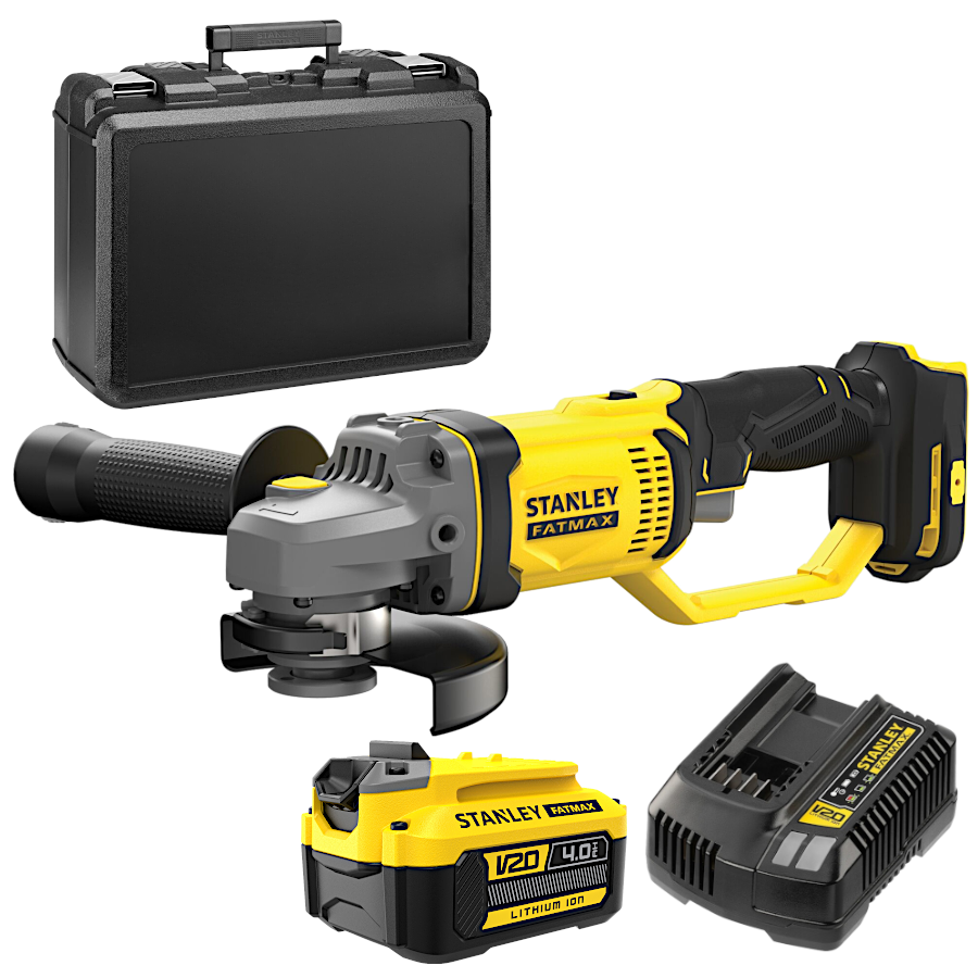 STANLEY SFMCG400 Szlifierka kątowa akumulatorowa 125mm 18V Seria V20 4Ah ład kufer