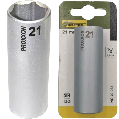 PROXXON 23365 Nasadka głęboka długa 1/2'' 21mm 6-kątna stal CrV3