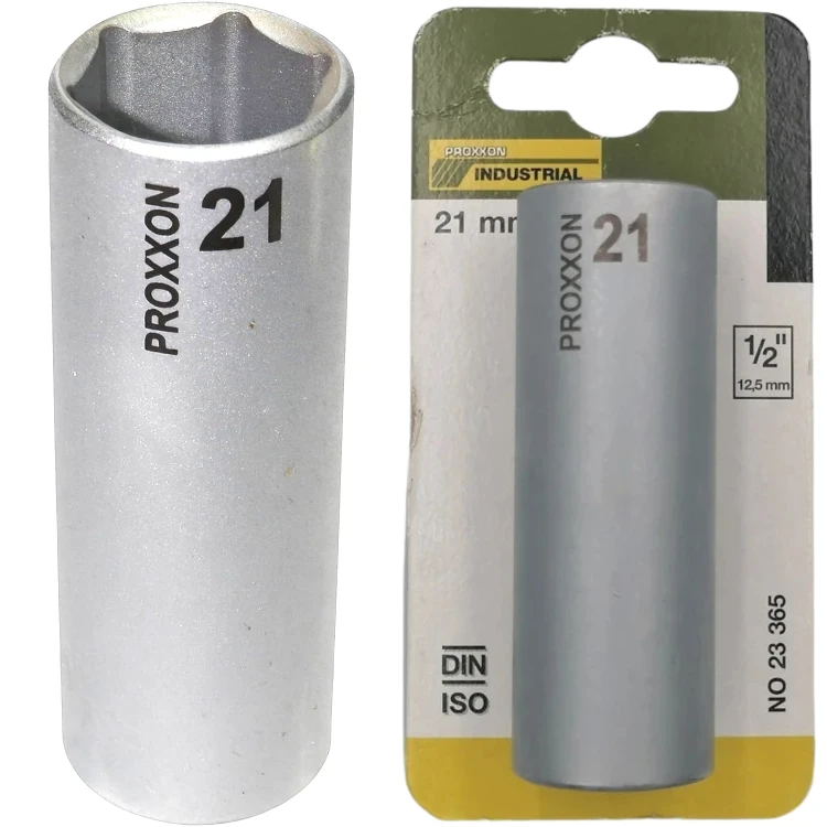 PROXXON 23365 Nasadka głęboka długa 1/2'' 21mm 6-kątna stal CrV3