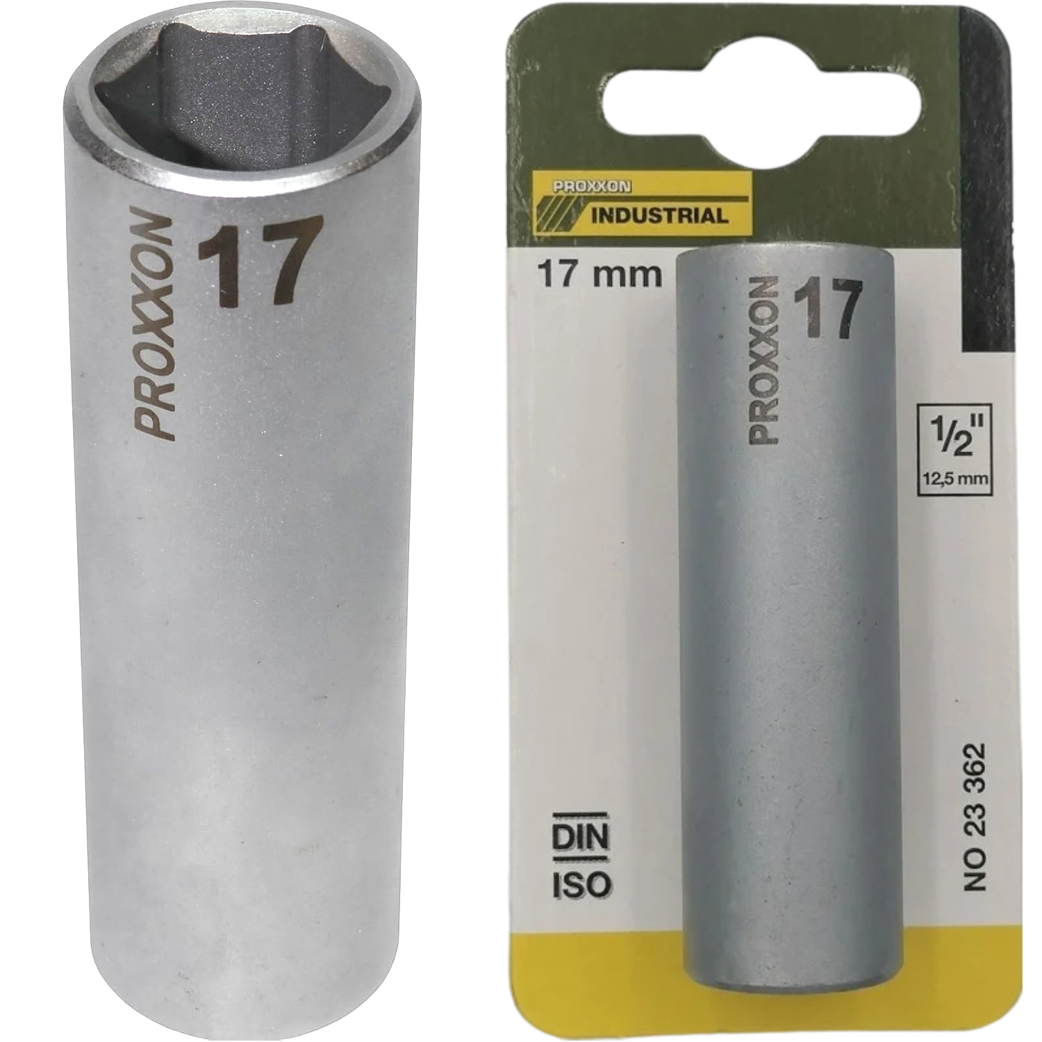 Nasadka głęboka długa 1/2'' 17mm 6-kątna stal CrV3