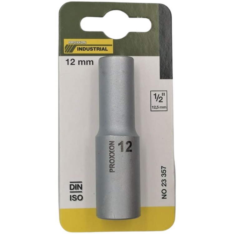 PROXXON 23357 Nasadka głęboka długa 1/2'' 12 mm 6-kątna stal CrV3