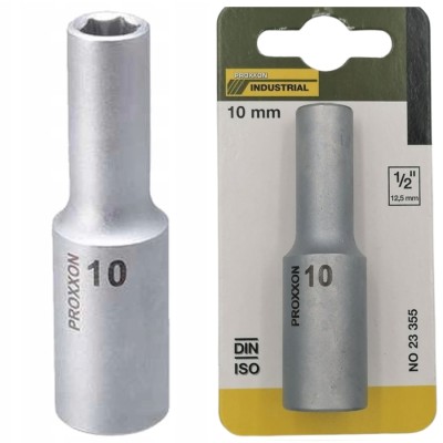 PROXXON 23355 Nasadka głęboka długa 1/2'' 10 mm 6-kątna stal CrV3