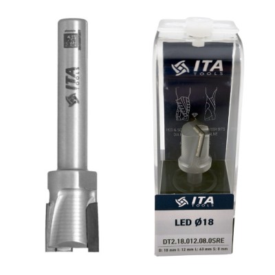 Frez diamentowy D=18 I=12 S=8 L=63 RH H=2,5 ostrze wiercące pod LEDY ITA Tools