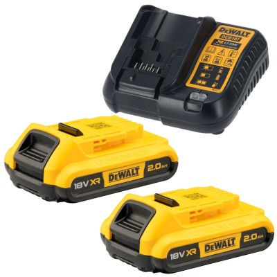 Ładowarka do akumulatorów 10,8-18V DEWALT DCB107 + 2x akumulator 18V 2Ah DCB183