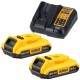Ładowarka do akumulatorów 10,8-18V DEWALT DCB107 + 2x akumulator 18V 2Ah DCB183