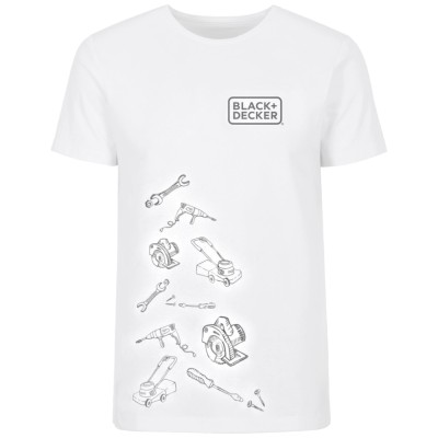 T-shirt biały z logo BLACK DECKER