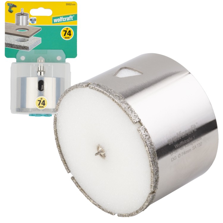Otwornica diamentowa do płytek 74mm Ceramic WOLFCRAFT 5932000